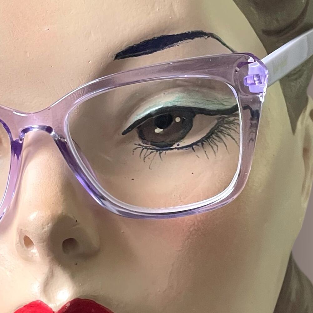 Betsey Johnson +2.00 Purple Reading Glasses Readers Rounded Square Preppy Retro - Picture 2 of 4